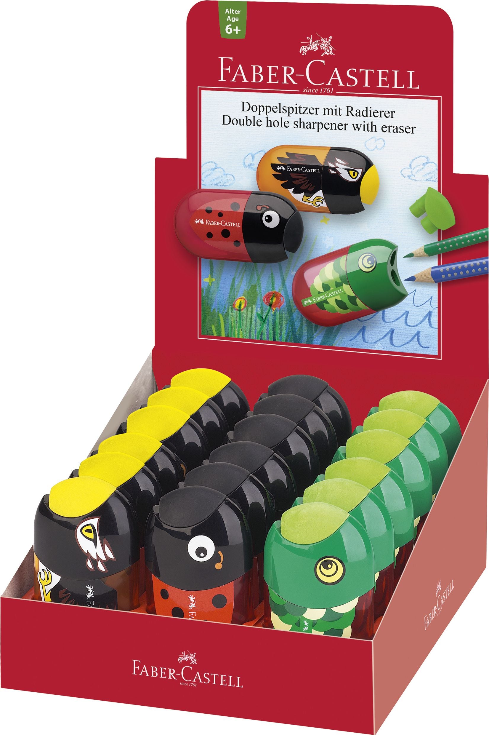 DISPLAY 18 ASCUTITORI ASORTATE PESTISOR-BUBURUZA-VULTUR FABER-CASTELL DISPLAY 18 ASCUTITORI ASORTATE PESTISOR-BUBURUZA-VULTUR FABER-CASTELL